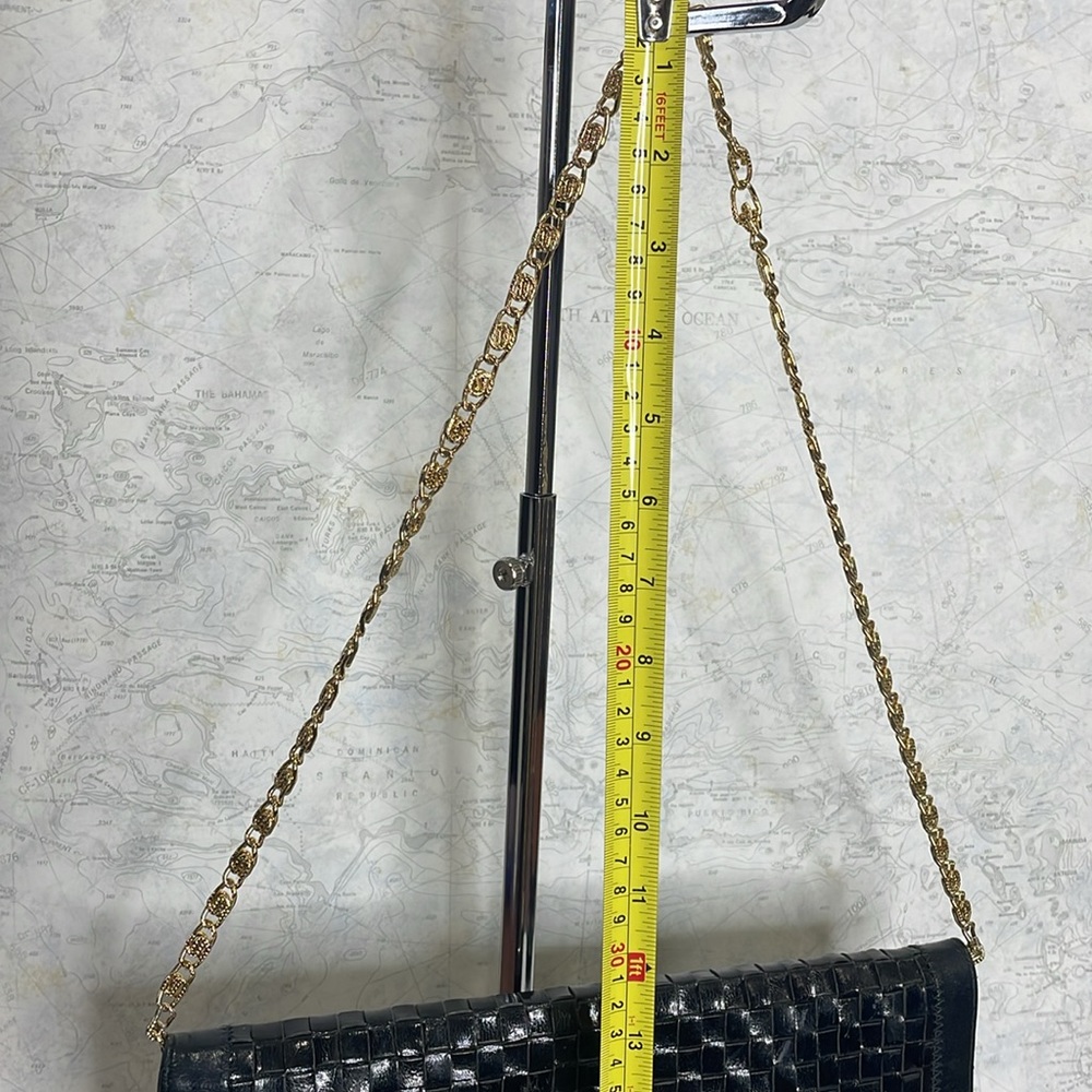 ☔️ VINTAGE ENVELOPE/S-CHAIN WOVEN LEATHER SUEDE CLUTCH - Picture 5 of 12